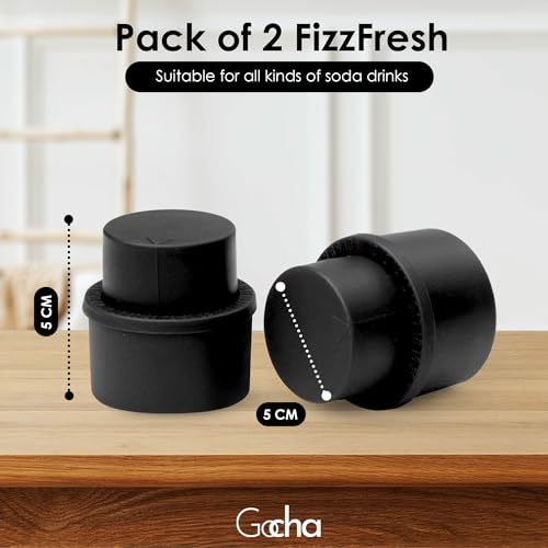 GOCHA Gadgets, Reusable Soda Bottle Stopper Drink Sealer Soda Cap, Fizz Keeper Soda Stoppers & Preserver, Keep Drinks Fresh and Flavorful - Pack of 2 Soda Fizz