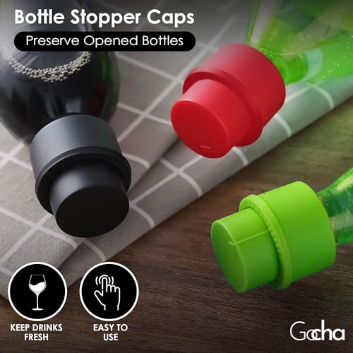 GOCHA Gadgets, Reusable Soda Bottle Stopper Drink Sealer Soda Cap, Fizz Keeper Soda Stoppers & Preserver, Keep Drinks Fresh and Flavorful - Pack of 2 Soda Fizz