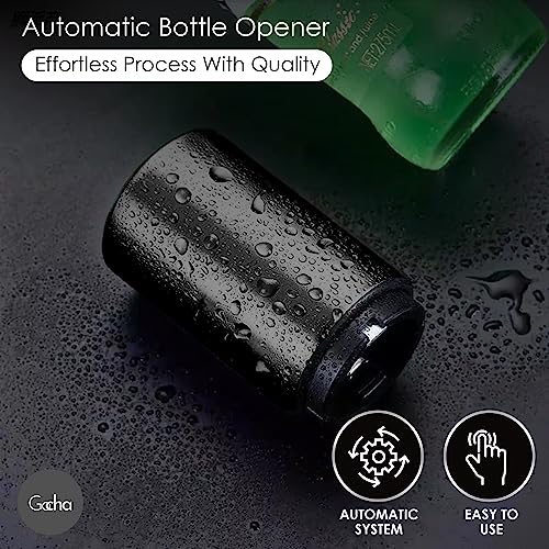 GOCHA Gadgets, Magnetic Bottle Opener Bottle Cap Opener Press & Pop Lid Open Bar Opener Stainless Steel Automatic Push & Pull Magnet Bottle Top Opener - Pack of 1