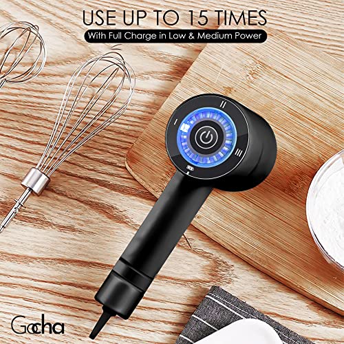 GOCHA Gadgets, Wireless Mini Hand Whisk Baking Mixer, Handheld Small Hand Mixer for Eggs, Soups, Cream, Batters - 3 Speed Variations